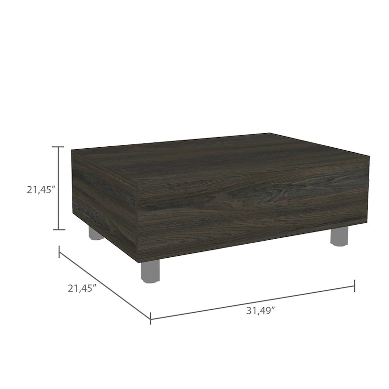 Mesa de centro elevable blanca/marrón/negra/nogal/espresso con almacenamiento oculto, 4 patas, 1 persona