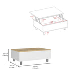 Mesa de centro elevable blanca/marrón/negra/nogal/espresso con almacenamiento oculto, 4 patas, 1 persona