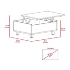 Mesa de centro elevable blanca/marrón/negra/nogal/espresso con almacenamiento oculto, 4 patas, 1 persona