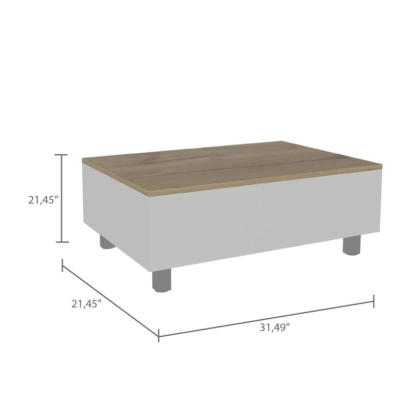 Mesa de centro elevable blanca/marrón/negra/nogal/espresso con almacenamiento oculto, 4 patas, 1 persona