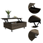 Mesa de centro elevable blanca/marrón/negra/nogal/espresso con almacenamiento oculto, 4 patas, 1 persona