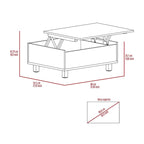 Mesa de centro elevable blanca/marrón/negra/nogal/espresso con almacenamiento oculto, 4 patas, 1 persona