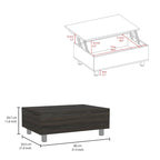 Mesa de centro elevable blanca/marrón/negra/nogal/espresso con almacenamiento oculto, 4 patas, 1 persona