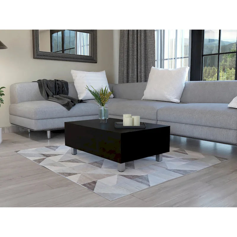 Mesa de centro elevable blanca/marrón/negra/nogal/espresso con almacenamiento oculto, 4 patas, 1 persona