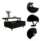 Mesa de centro elevable blanca/marrón/negra/nogal/espresso con almacenamiento oculto, 4 patas, 1 persona
