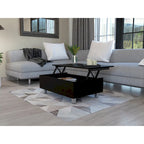 Mesa de centro elevable blanca/marrón/negra/nogal/espresso con almacenamiento oculto, 4 patas, 1 persona
