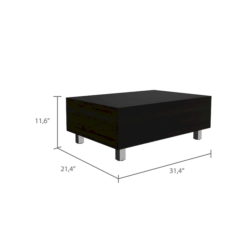 Mesa de centro elevable blanca/marrón/negra/nogal/espresso con almacenamiento oculto, 4 patas, 1 persona
