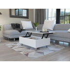 Mesa de centro elevable blanca/marrón/negra/nogal/espresso con almacenamiento oculto, 4 patas, 1 persona