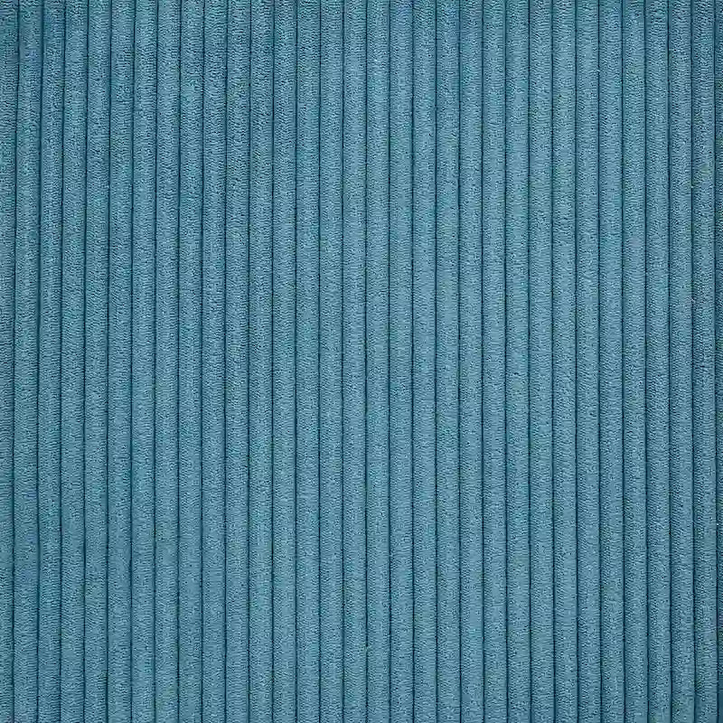 Puf otomano redondo de pana morada / gris claro / turquesa – 1 persona