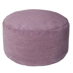 Puf otomano redondo de pana morada / gris claro / turquesa – 1 persona