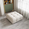Otomana cuadrada de terciopelo, beige/negro/verde/naranja, 1 asiento