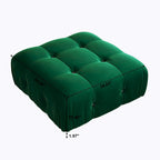 Otomana cuadrada de terciopelo, beige/negro/verde/naranja, 1 asiento