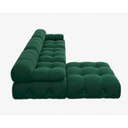 Otomana cuadrada de terciopelo, beige/negro/verde/naranja, 1 asiento