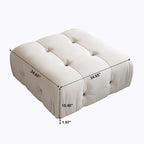Otomana cuadrada de terciopelo, beige/negro/verde/naranja, 1 asiento