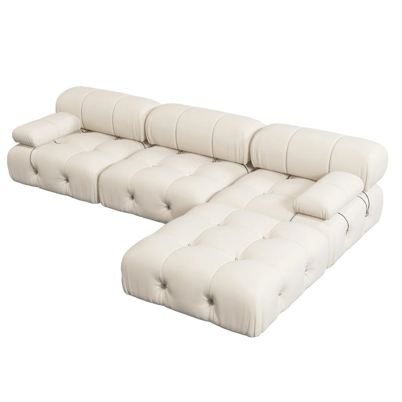 Otomana cuadrada de terciopelo, beige/negro/verde/naranja, 1 asiento