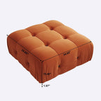 Otomana cuadrada de terciopelo, beige/negro/verde/naranja, 1 asiento