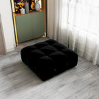 Otomana cuadrada de terciopelo, beige/negro/verde/naranja, 1 asiento