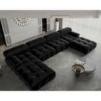 Otomana cuadrada de terciopelo, beige/negro/verde/naranja, 1 asiento