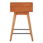 Mesa auxiliar de mediados de siglo con 1 cajón, color nogal oscuro/marrón