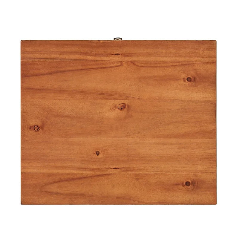 Mesa auxiliar de mediados de siglo con 1 cajón, color nogal oscuro/marrón