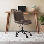 Silla de oficina de mediados de siglo blanca/marrón/gris — Asiento individual