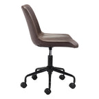Silla de oficina de mediados de siglo blanca/marrón/gris — Asiento individual