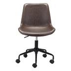 Silla de oficina de mediados de siglo blanca/marrón/gris — Asiento individual