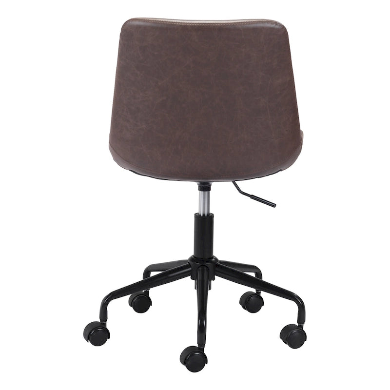 Silla de oficina de mediados de siglo blanca/marrón/gris — Asiento individual
