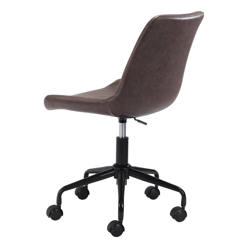 Silla de oficina de mediados de siglo blanca/marrón/gris — Asiento individual
