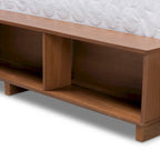 Cama de plataforma con almacenaje en gris oscuro y nogal ceniza con 4 cajones – Full/Queen/King