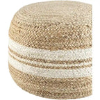 Puf tejido a rayas de granja — Marrón/Rosa y Marrón claro/Blanco, Capacidad para 1