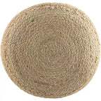 Puf tejido a rayas de granja — Marrón/Rosa y Marrón claro/Blanco, Capacidad para 1