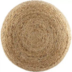Puf tejido a rayas de granja — Marrón/Rosa y Marrón claro/Blanco, Capacidad para 1