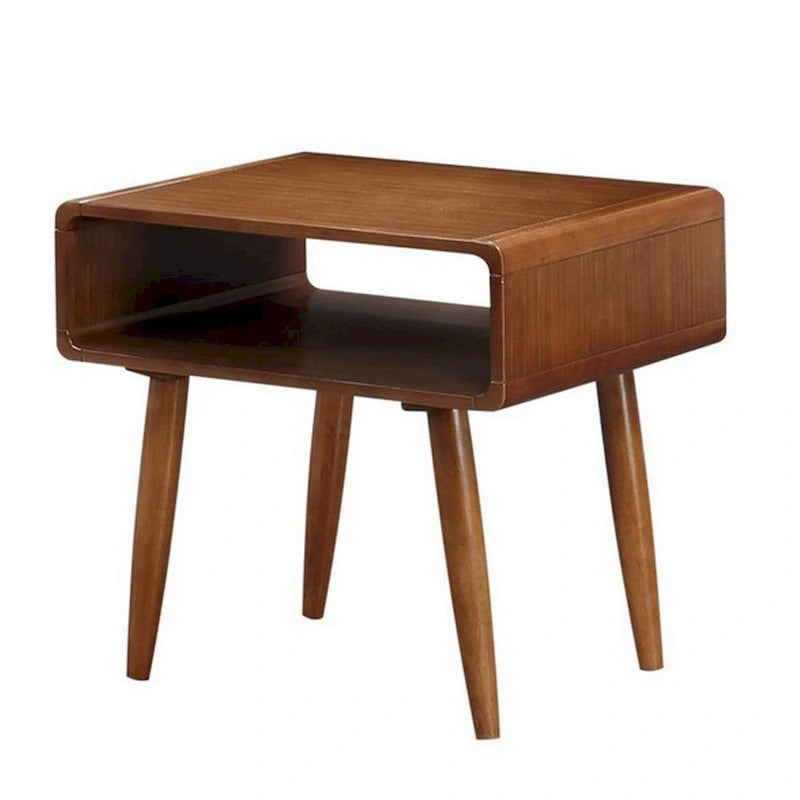 Juego de 3 Mesas Auxiliares de Madera Marrón – 2 Mesas Laterales + 1 Mesa de Centro