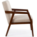 Sillón individual tapizado Mid-Century en marrón, blanco y azul