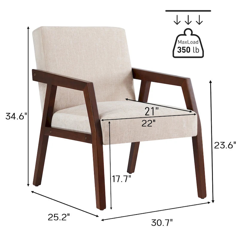Sillón individual tapizado Mid-Century en marrón, blanco y azul