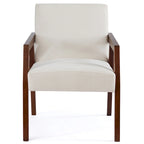 Sillón individual tapizado Mid-Century en marrón, blanco y azul