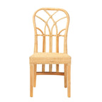 Silla de comedor de ratán marrón natural y roble, un asiento