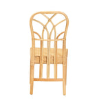 Silla de comedor de ratán marrón natural y roble, un asiento