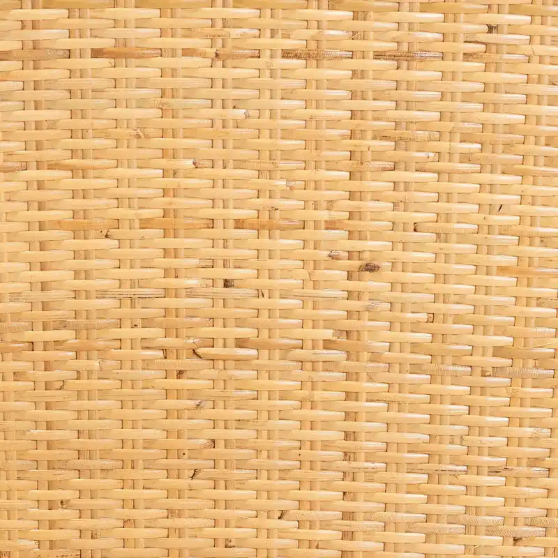 Silla de comedor de ratán marrón natural y roble, un asiento