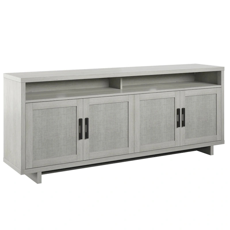 Mueble de TV Fairfax Oak, estilo de puerta Coastal Linen, apto para televisores de hasta 80"