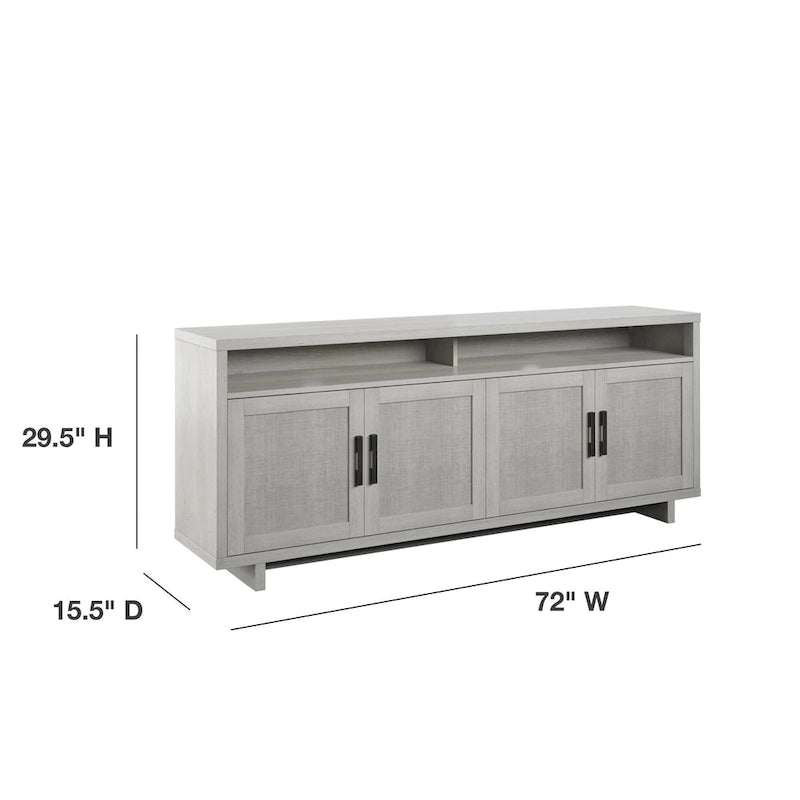 Mueble de TV Fairfax Oak, estilo de puerta Coastal Linen, apto para televisores de hasta 80"