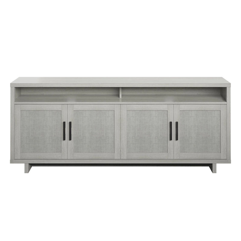 Mueble de TV Fairfax Oak, estilo de puerta Coastal Linen, apto para televisores de hasta 80"
