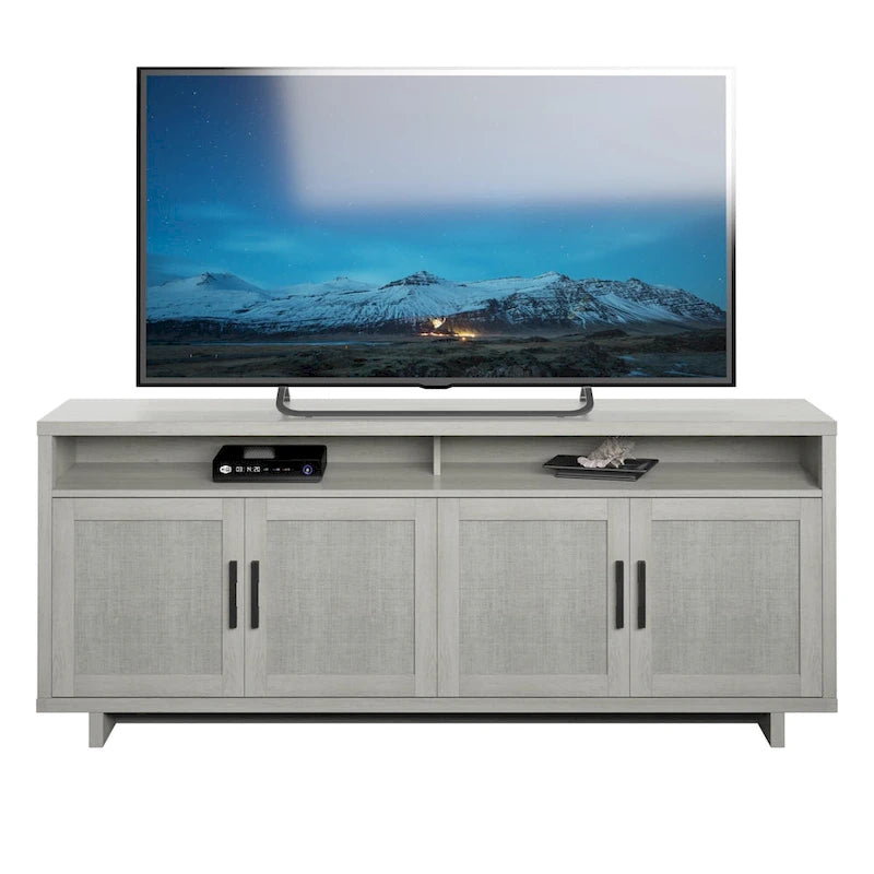 Mueble de TV Fairfax Oak, estilo de puerta Coastal Linen, apto para televisores de hasta 80"