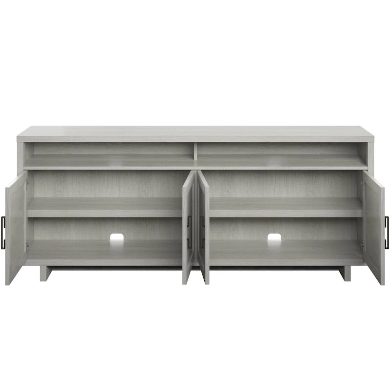Mueble de TV Fairfax Oak, estilo de puerta Coastal Linen, apto para televisores de hasta 80"