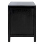 Mesita de noche costera de 1 cajón y 1 puerta - Natural / Negro / Gris azulado / Blanco