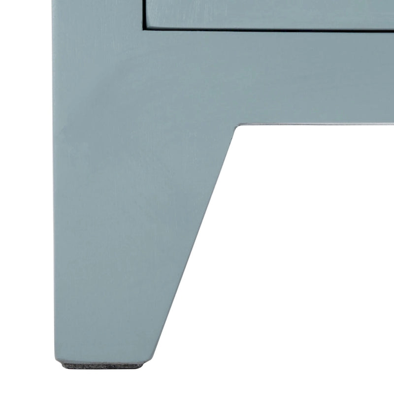 Mesita de noche costera de 1 cajón y 1 puerta - Natural / Negro / Gris azulado / Blanco