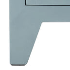 Mesita de noche costera de 1 cajón y 1 puerta - Natural / Negro / Gris azulado / Blanco