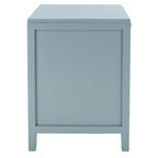 Mesita de noche costera de 1 cajón y 1 puerta - Natural / Negro / Gris azulado / Blanco