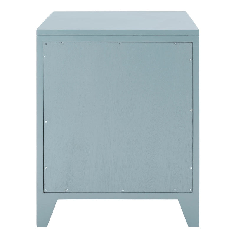 Mesita de noche costera de 1 cajón y 1 puerta - Natural / Negro / Gris azulado / Blanco
